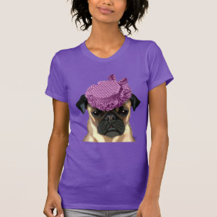 Pug with Vintage Purple Hat T-Shirt
