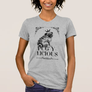 Pug-y-licious Pug Dog Mom Grey Tri-Blend Shirt