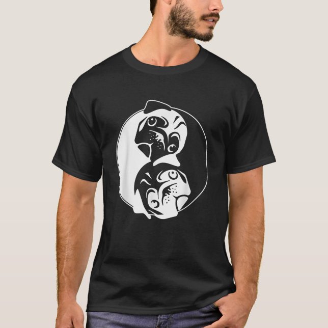 Pug Yin Yang Pugs Owner Dog Breed Animal Lover Pet T-Shirt (Front)