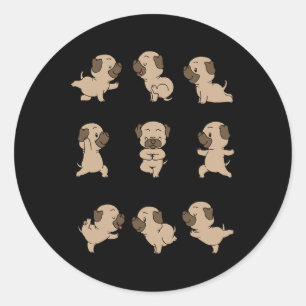 Pug Yoga Classic Round Sticker