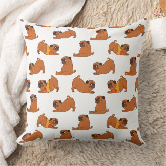 Pug Yoga Funny Throw Pillow
