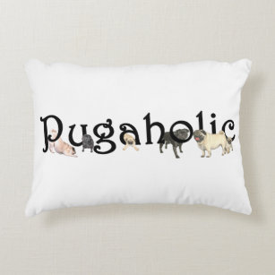Pugaholic Accent Pillow 16" x 12"