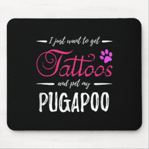 Pugapoo Dog Lover Tattoo Funny Dog Mom Gift Idea  Mouse Pad