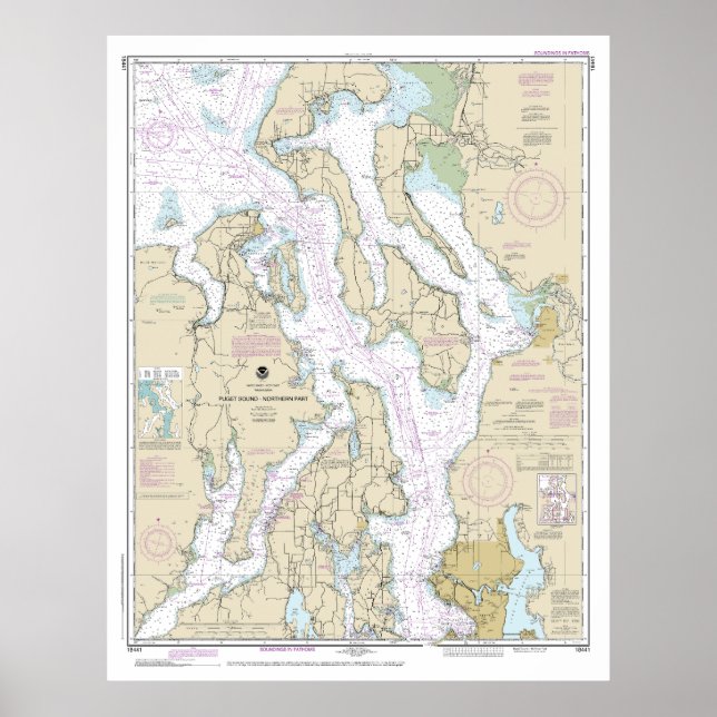 Puget Sound-Northern Part Nautical Chart 18441 (Front)