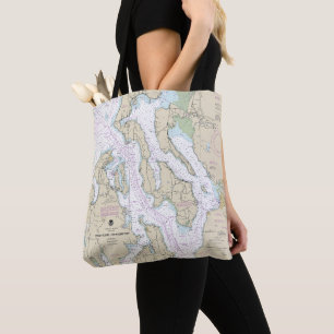 Puget Sound-Northern Part Nautical Chart 18441 Tote Bag