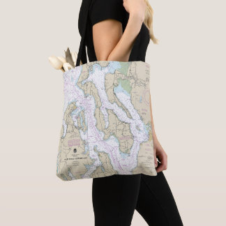 Puget Sound-Northern Part Nautical Chart 18441 Tote Bag