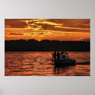 Puget Sound Sunset Poster
