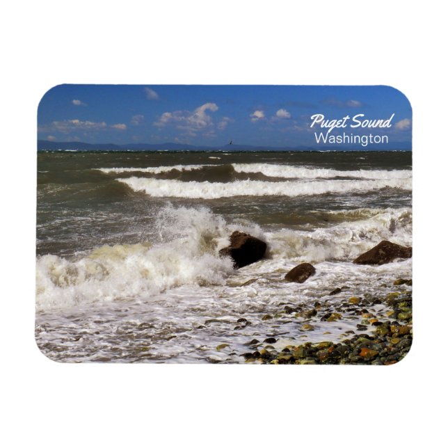 Puget Sound Washington Seascape Photo Magnet (Horizontal)