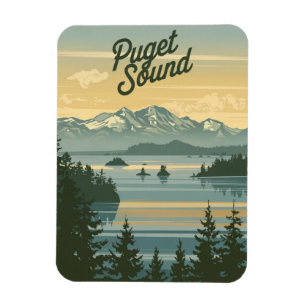 Puget Sound Washington Vintage  Magnet