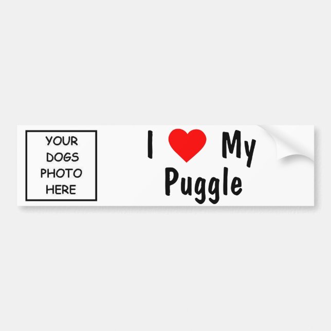 Puggle Bumper Sticker (Front)
