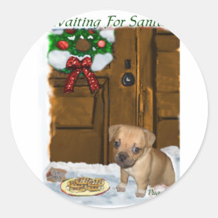 Puggle Christmas Gifts Classic Round Sticker