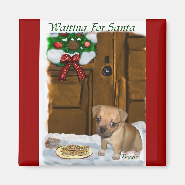 Puggle Christmas Gifts Magnet (Front)