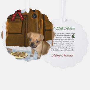 Puggle Christmas Gifts Ornament Card