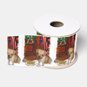 Puggle Christmas Grosgrain Ribbon