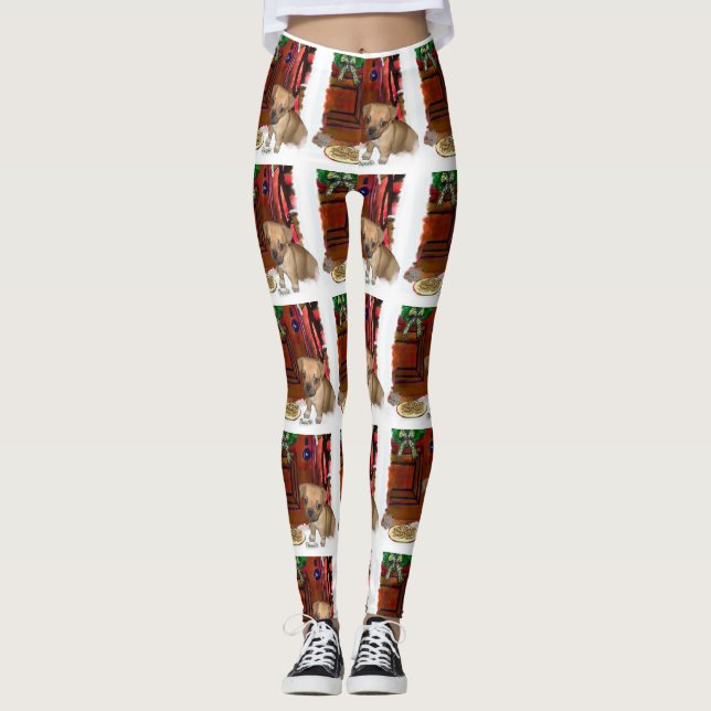 Puggle Christmas  Leggings (Front)