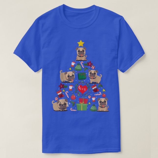 Puggle Christmas Tree Ornament Decor  T-Shirt (Design Front)