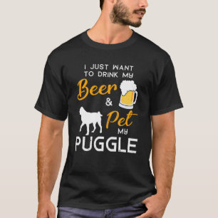 Puggle Dog Beer Lover Owner Christmas Birthday Gif T-Shirt