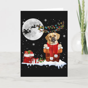 Puggle Dog Chimney Ugly Christmas Lights Xmas Paja Card