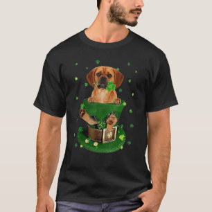 Puggle Dog Shamrock Hat C St Patrick's Day T-Shirt