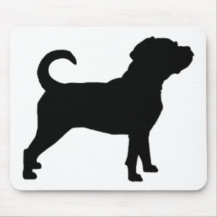 Puggle Dog Silhouette Mouse Pad
