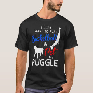 Puggle Funny Basketball Dog Owner  Xmas T-Shirt
