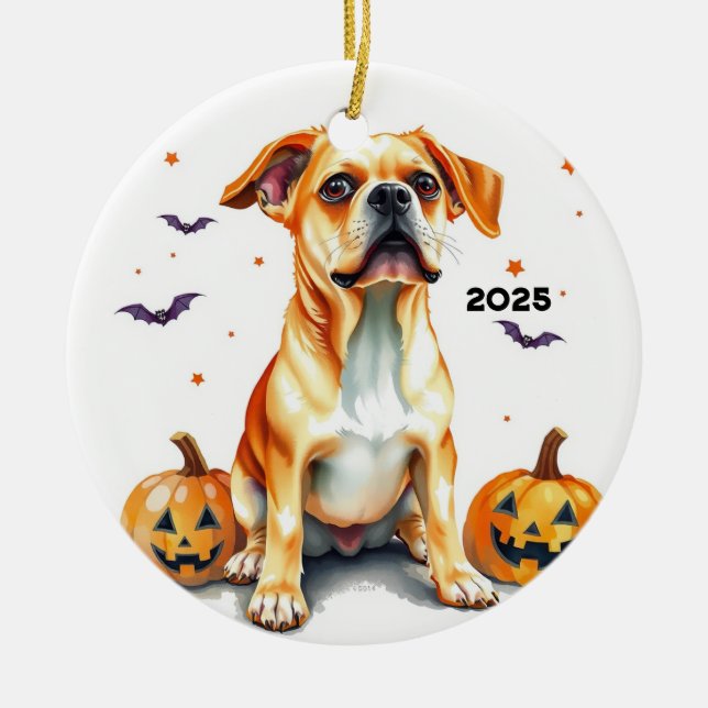 Puggle Halloween Ornament (Front)