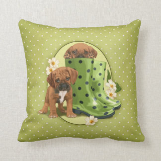 Puggle in boots throw pillow