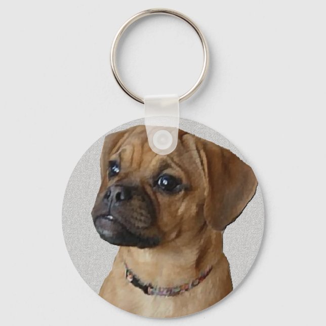 Puggle Lovers Gifts Keychain (Front)
