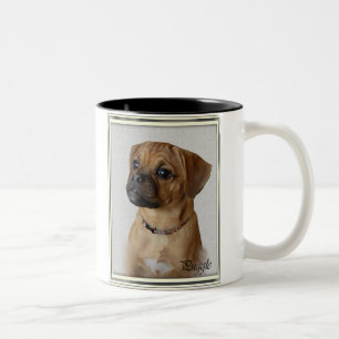Puggle Lovers Gifts Two-Tone Coffee Mug