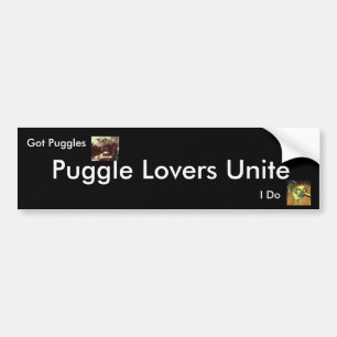 Puggle Lovers Unite, Bumper Sticker