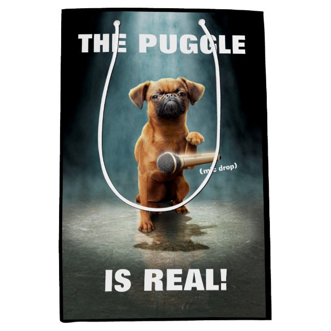 Puggle Mic Drop Medium Gift Bag (Front)