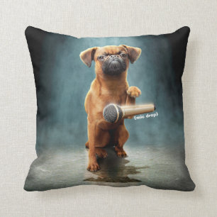 Puggle Mic Drop Throw Pillow