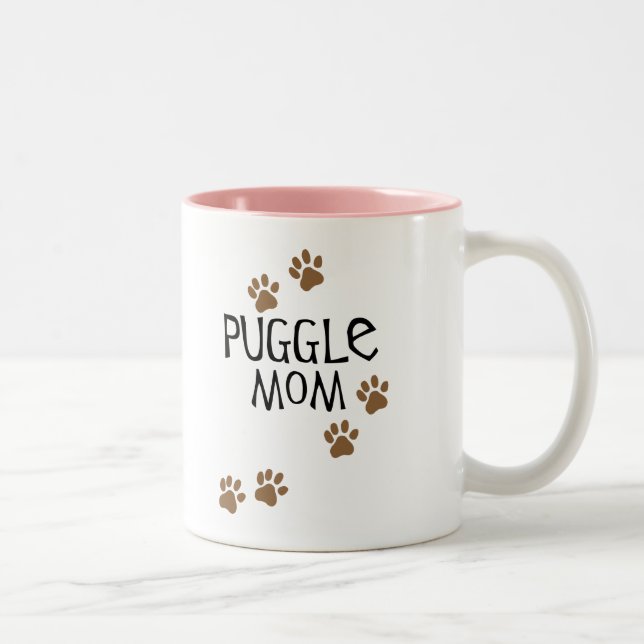 Puggle Mom Two-Tone Coffee Mug (Right)