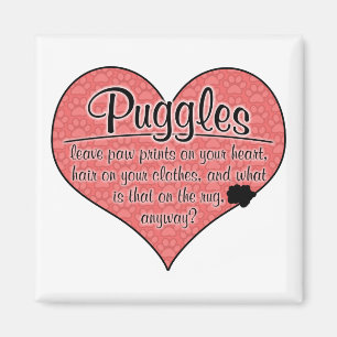 Puggle Paw Prints Dog Humour Magnet