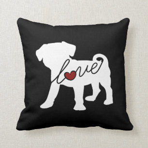 Puggle (Pug / Beagle) Love Throw Pillow