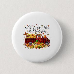 Puggle Pumpkin Vintage Truck Thanksgiving Funny Ha 2 Inch Round Button