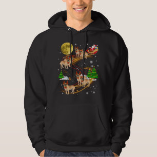 Puggle Reindeer Christmas Dog Riding Santa Xmas Gi Hoodie