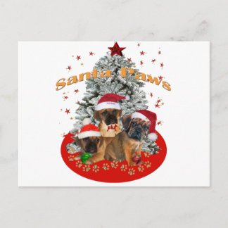 Puggle Santa Paws Holiday Postcard