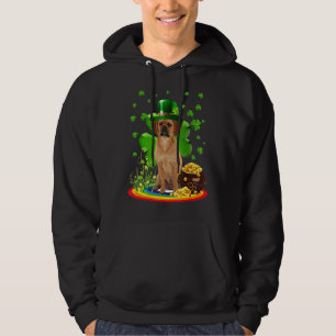 Puggle St Patricks Day  Irish Shamrock Dog Loves Hoodie