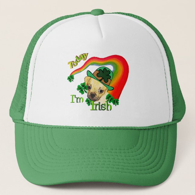 Puggle St Patricks Day Trucker Hat (Front)