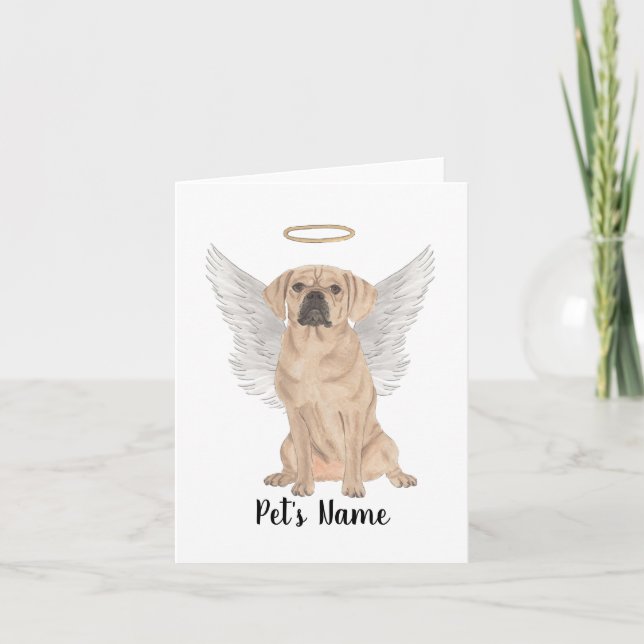 Puggle Sympathy Memorial Card (Front)