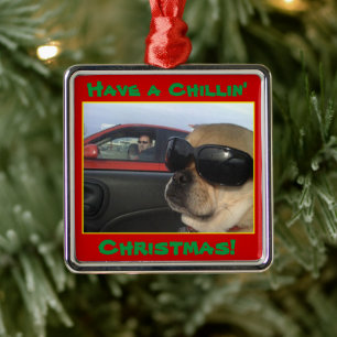 Puggles Cool Yule Christmas Tree Ornament
