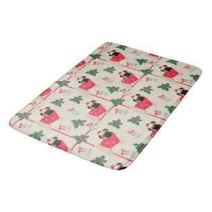 Puggy Christmas Bath Mat