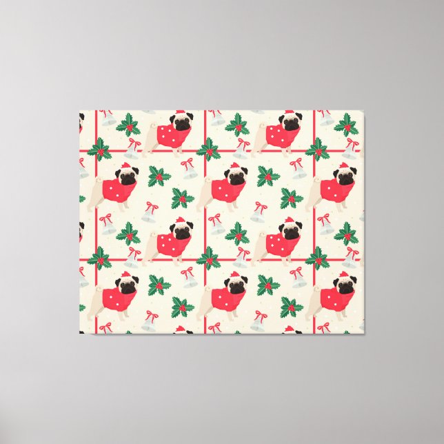 Puggy Christmas Canvas Print (Front)