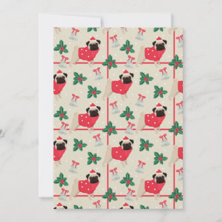 Puggy Christmas Flat Greeting Card