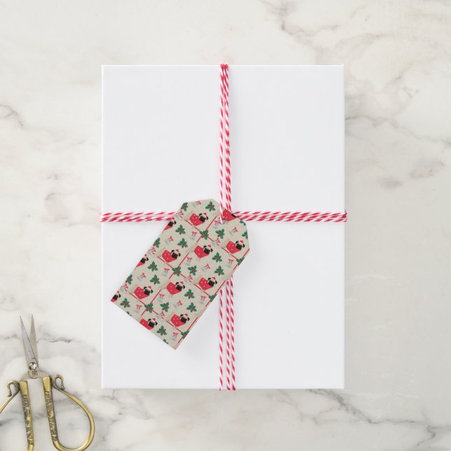 Puggy Christmas Gift Tags (With Twine)