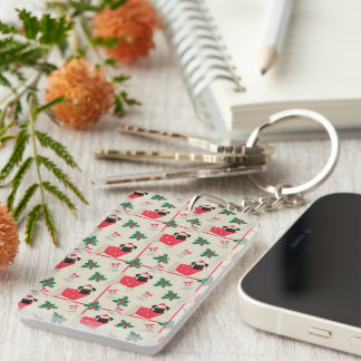 Puggy Christmas Keychain