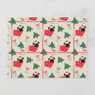Puggy Christmas Postcard