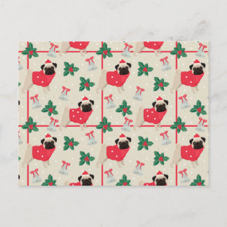 Puggy Christmas Postcard