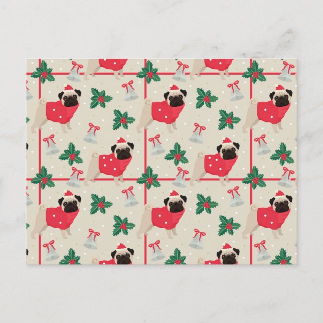 Puggy Christmas Postcard (Front)